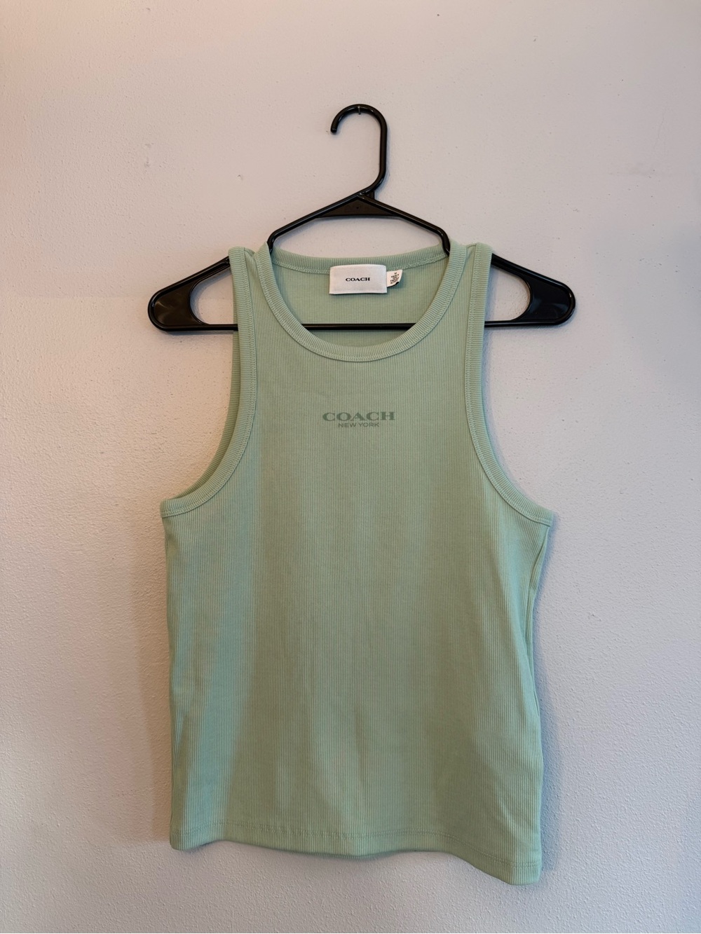 Coach New York Ribbed Tank Top Mint Green - Size M
